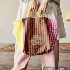 ニコアンド☆マルチチェック2wayトートバッグ　ブラウンのサムネイル