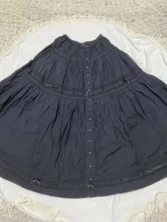 お値下げ❣️ピンクハウス　フレアスカート　黒のサムネイル
