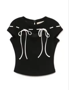 アンドマリー ANDMARY dada ribbon tops black - メルカリ