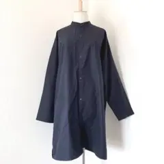 新品タグ付きMUJI LABO 超長綿ポプリンロング丈シャツ S〜Mサイズ 黒