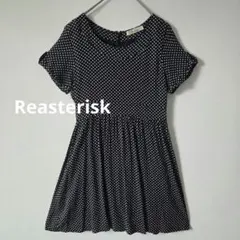 【Reasterisk】ワンピース　膝丈　半袖　ドット　F　袖金ボタンのサムネイル