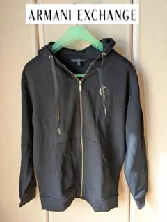Armani Exchange ブラックゴールド ジップアップパーカーのサムネイル