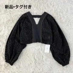新品•タグ付き アンヌーク ànuke ボリュームカットワークブラウス 
