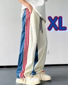 ♡ワイドパンツ　XL カジュアル　ポリエステル　サイドライン