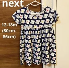 next 花柄 ワンピース フラワー ネイビー 12-18mのサムネイル