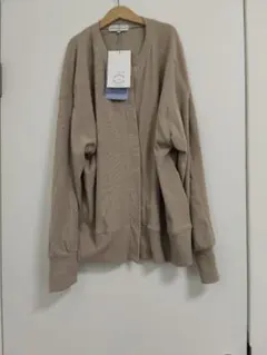 シーズンリーズン ベージュ リブ編み カーディガン 長袖 しまむら