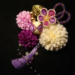 和装 髪飾り K うす紫 成人式 卒業式 結婚式 袴 振袖 ちりめん細工