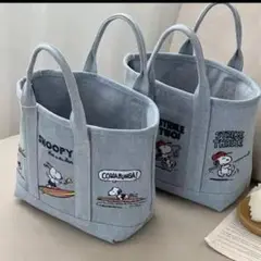 新品　スヌーピー　刺繍バック　デニムトートバッグ　ミニバック　刺繍トートバッグ