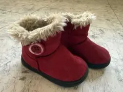 赤いファー付き冬用ブーツ 13cm