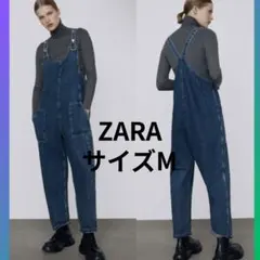 ザラ　ZARA パッチポケット　デニムオーバーオール サロペット　Mサイズ