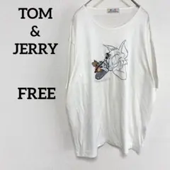 TOM&JERRY Tシャツ アメコミ ホワイト 古着コーデ カジュアル