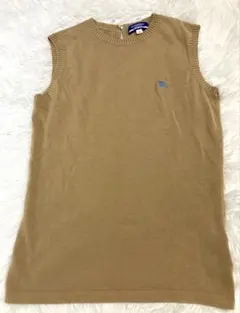 美品 バーバリーブルーレーベル ベージュ ニットベスト バーバリー 38 M