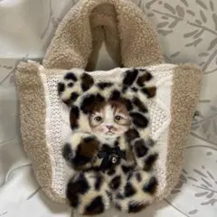 コヤンイサムチョン　ニット　ボア　トートバッグ　ショルダー　2way