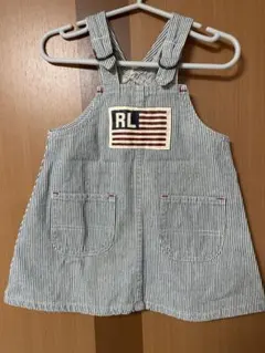 POLO デニムストライプジャンバースカート 美品　80㎝