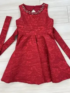 赤いフラワー柄ドレス　状態綺麗