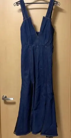 ダークブルー キャミソール ロングワンピース