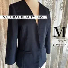 レディースサマースーツジャケット　M 紺　ネイビーブルー　青