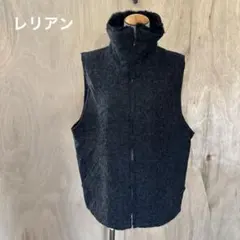 ダークグレー ジッパーベスト