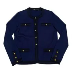 イエナ カーディガン 金ボタン ネイビー ウール クルーネック Freeサイズ