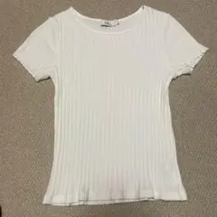 earth music&ecology ホワイトリブTシャツ Sサイズ