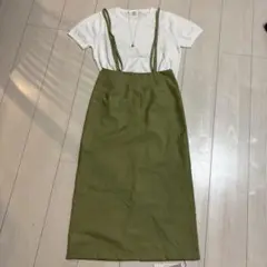 SAISON DE PAPILLON. 新品　サスペンダー付タイトスカート