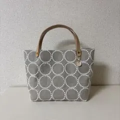 ミナペルホネン tambourine ベージュ×くすみピンク＊ミニトートW31