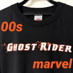 00s GHOST RIDER tシャツ ファイヤーロゴ マーベル ブラック M