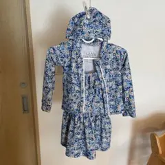 Ocean＆Ground 花柄　　ベビー水着・ラッシュガード・帽子　3点セット