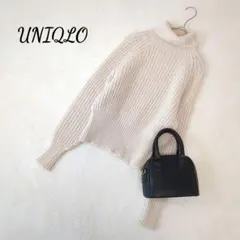 ユニクロ 長袖 タートルニット セーター 無地 定番 シンプル アイボリー S