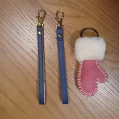 ストラップ 2点 ミトン型キーホルダー 1点 セット