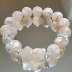 桜メノウ 桜瑪瑙 くまちゃん  デザイン ブレスレット