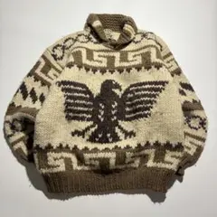 90s Cowichan native wool knit sweaterのサムネイル