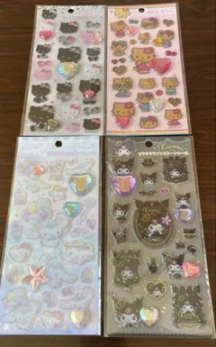 キラキララインストーンシール　キティ　日焼けキティ　　シナモン　クロミ　サンリオ