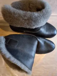 ファー ショートブーツ ブラック