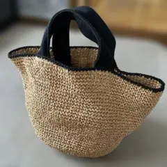 未使用級✨MAISON KEYS メゾンキーズ カゴバッグ バイカラー 洗える