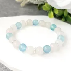 心を穏やかに＊ブルーメノウ×翡翠＊静かな癒しのパワーストーンブレスレット