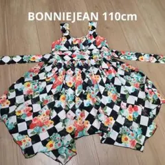 110cm BONNIEJEAN ドレス フラワー チェック ブラック ホワイトのサムネイル