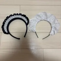 【A51】カチューシャ 2点セット メイド風のサムネイル