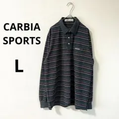 カービアスポーツ ▶ 長袖ポロシャツ L グレーロゴ入り ゴルフウェア