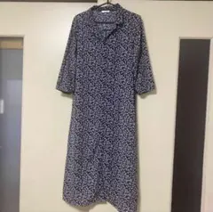 GLACIER 花柄ロングワンピース　ネイビー　Sサイズ
