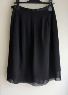 ブラック フレアスカート ロペピクニック　シフォン素材　Mのサムネイル
