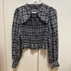 INGNI 黒白チェック柄シャーリングシャツのサムネイル