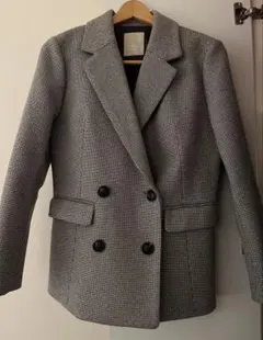 FREE'S MART グレー チェック柄 ダブルブレスト テーラードジャケット