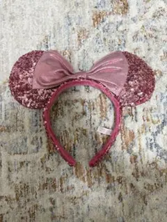 ディズニーカチューシャ スパンコールピンク