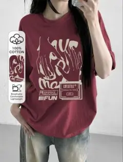 SHEIN グラフィックプリント ルーズフィットTシャツ