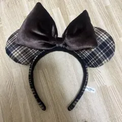 ミニーマウス耳カチューシャ チェック柄