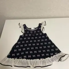 Shirley Temple リボン柄 ノースリーブワンピース 100cmのサムネイル