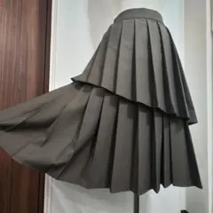 美品✨『BEAMS HEART』ティアード プリーツ アシンメトリー スカート