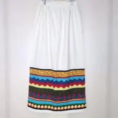 一点物ハンドメイド　パッチワーク　ロングスカート　カラフルチロリアン　エスニックのサムネイル