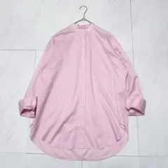 フレームワーク バンドカラーシャツ チュニック オーバーサイズ きれいめ ピンク